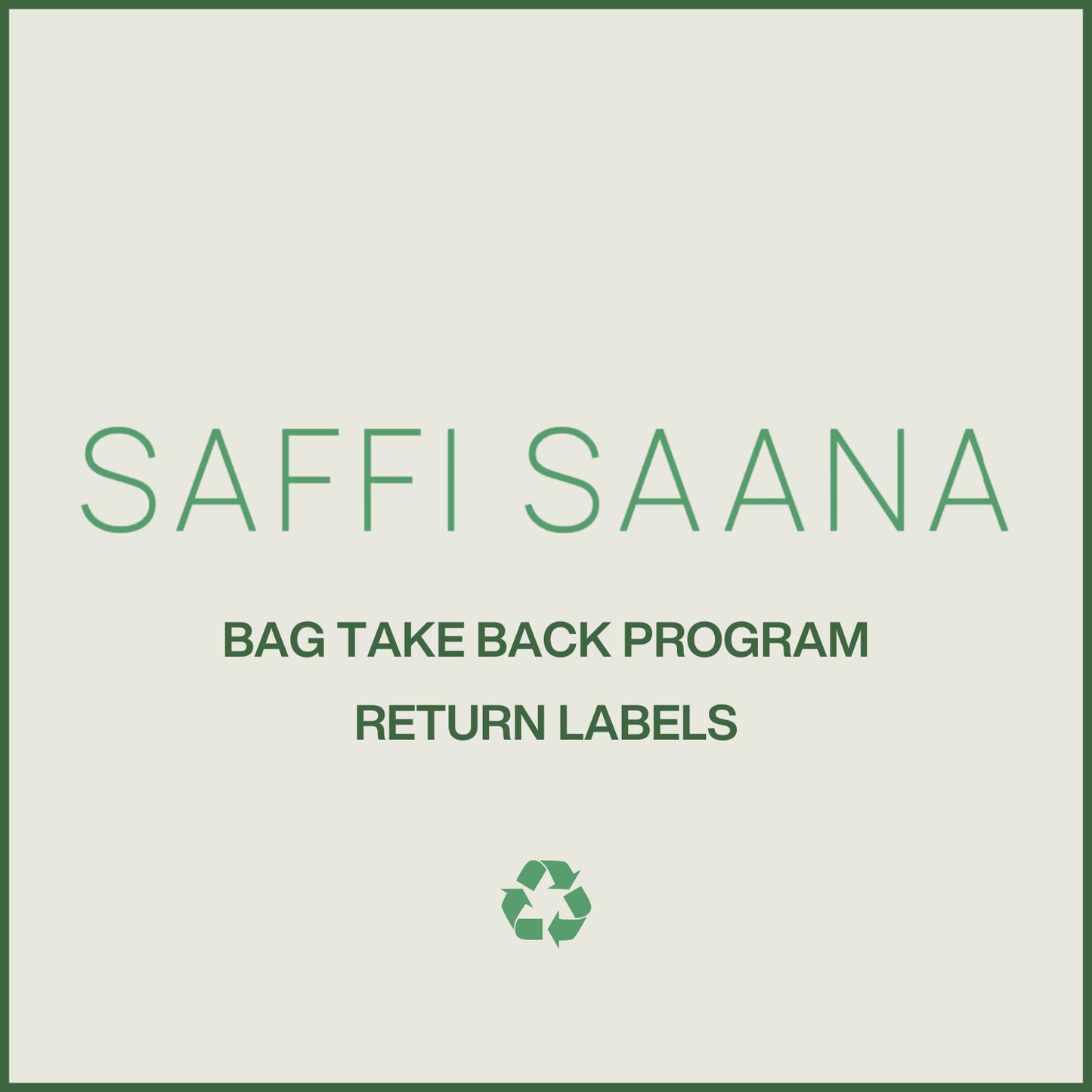 Bag-Take-Back Program Return Label