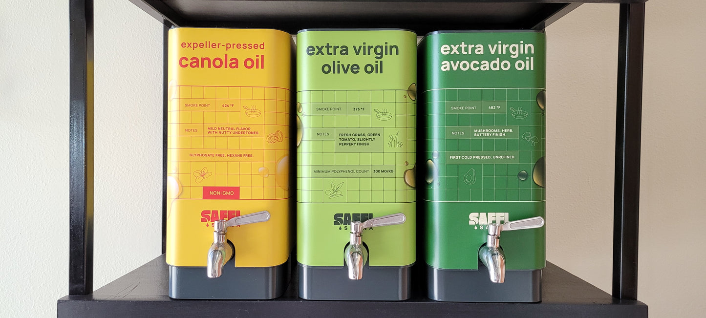 Saffi Saana Branded 5L Bulk Dispenser W/ Tap - Canola Oil
