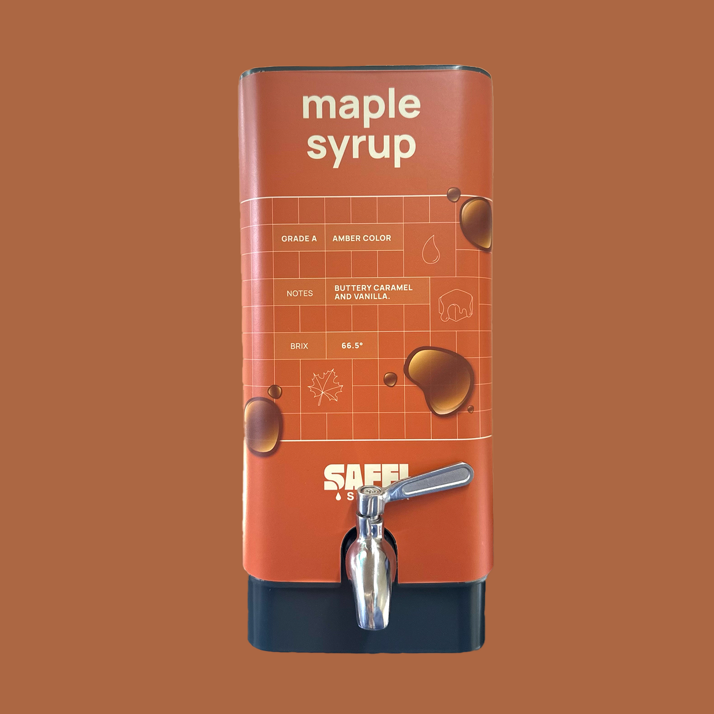 Saffi Saana Branded 5L Bulk Dispenser W/Tap - Organic Maple Syrup